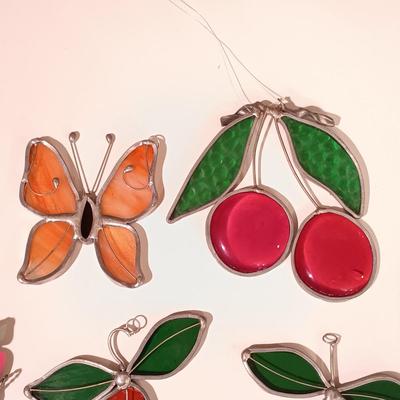LOT 12: Collection of 6 Summer-Themed Stained Glass Ornaments