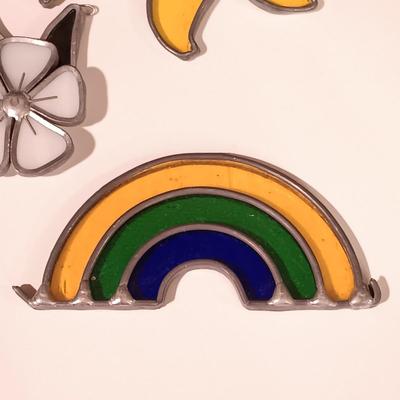 LOT 13: Collection of 5 Spring-Themed Stained Glass Suncatchers