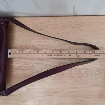 LOT 14: Vintage Etienne Aigner Burgundy Shoulder Bag with Matching Gloves & Strawbridge & Clothier Scarf