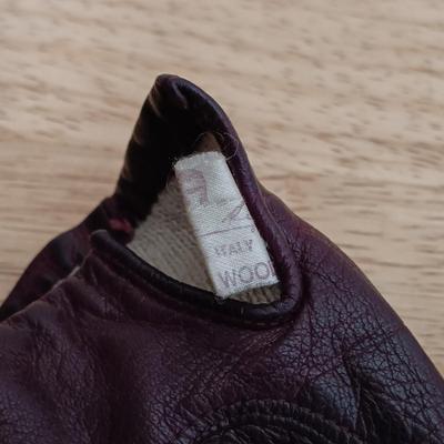 LOT 14: Vintage Etienne Aigner Burgundy Shoulder Bag with Matching Gloves & Strawbridge & Clothier Scarf