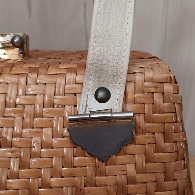 LOT 15: Vintage Etienne Aigner Wicker Basket Bag & Prentice Wicker Handbag