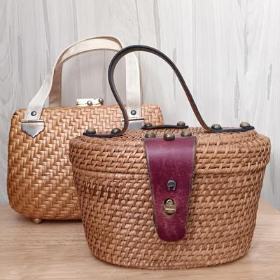 LOT 15: Vintage Etienne Aigner Wicker Basket Bag & Prentice Wicker Handbag