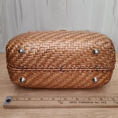 LOT 15: Vintage Etienne Aigner Wicker Basket Bag & Prentice Wicker Handbag