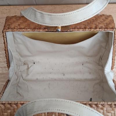 LOT 15: Vintage Etienne Aigner Wicker Basket Bag & Prentice Wicker Handbag
