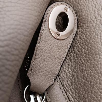 LOT 16: Coach Edie Beige Leather Shoulder Bag with Cloth Cover