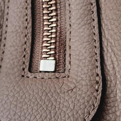 LOT 16: Coach Edie Beige Leather Shoulder Bag with Cloth Cover