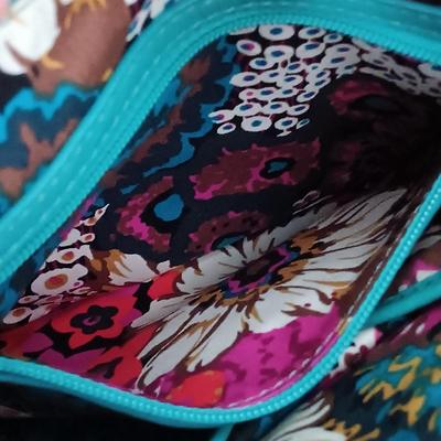 LOT 17: Vera Bradley Mini Vivian Blue Crossbody Bag with Cover & Silver-Tone Locket Bracelet