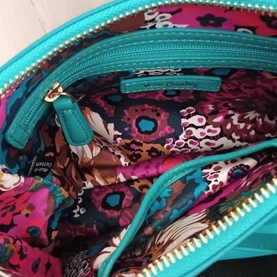 LOT 17: Vera Bradley Mini Vivian Blue Crossbody Bag with Cover & Silver-Tone Locket Bracelet