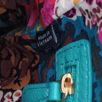 LOT 17: Vera Bradley Mini Vivian Blue Crossbody Bag with Cover & Silver-Tone Locket Bracelet