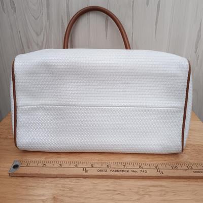 LOT 19: Vintage Liz Claiborne Leather Trim Handbag with Matching Change Purse & John Romain Tweed Handbag