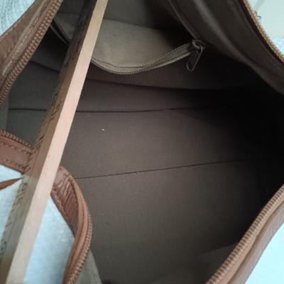 LOT 19: Vintage Liz Claiborne Leather Trim Handbag with Matching Change Purse & John Romain Tweed Handbag