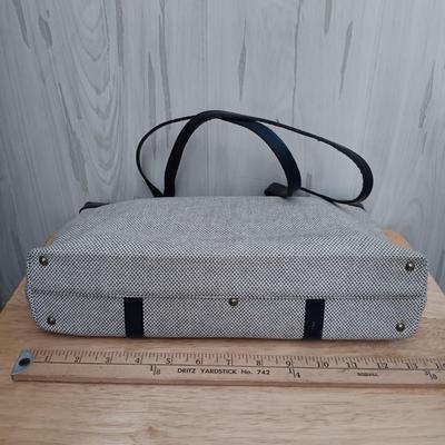 LOT 19: Vintage Liz Claiborne Leather Trim Handbag with Matching Change Purse & John Romain Tweed Handbag