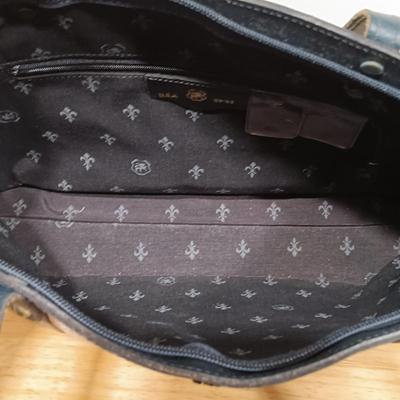 LOT 19: Vintage Liz Claiborne Leather Trim Handbag with Matching Change Purse & John Romain Tweed Handbag