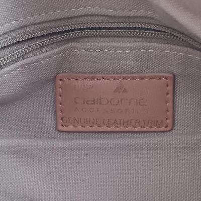 LOT 19: Vintage Liz Claiborne Leather Trim Handbag with Matching Change Purse & John Romain Tweed Handbag