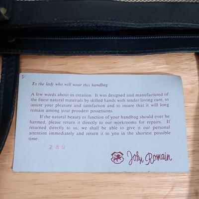 LOT 19: Vintage Liz Claiborne Leather Trim Handbag with Matching Change Purse & John Romain Tweed Handbag