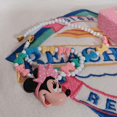 LOT 23: Vintage Disney Collection- JouJou League Champs Shirt, Beach Club Resort Sweater, 80s Totally Minnie Jewelry, Goofy Pirates of...