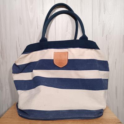 LOT 24: Vintage Coblentz Handbag, Kate Spade Striped Mini Pouch & Guerlain Tote Bag