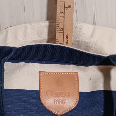 LOT 24: Vintage Coblentz Handbag, Kate Spade Striped Mini Pouch & Guerlain Tote Bag