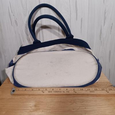 LOT 24: Vintage Coblentz Handbag, Kate Spade Striped Mini Pouch & Guerlain Tote Bag