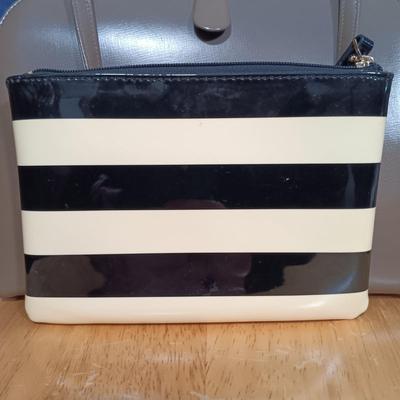 LOT 24: Vintage Coblentz Handbag, Kate Spade Striped Mini Pouch & Guerlain Tote Bag
