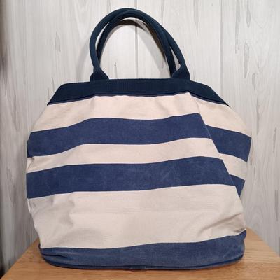 LOT 24: Vintage Coblentz Handbag, Kate Spade Striped Mini Pouch & Guerlain Tote Bag