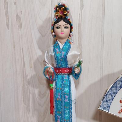 LOT 25: Vintage Ichimatsu Doll, Imari-Style Japanese Fan Dish, Handpainted Fans & More