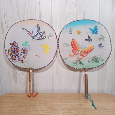 LOT 25: Vintage Ichimatsu Doll, Imari-Style Japanese Fan Dish, Handpainted Fans & More