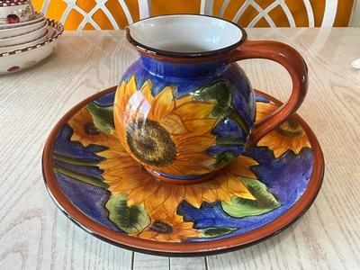 Sunflower Pitcher and Platter
