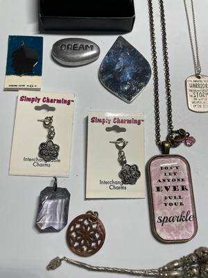 Charms, pendants, bracelets, necklaces