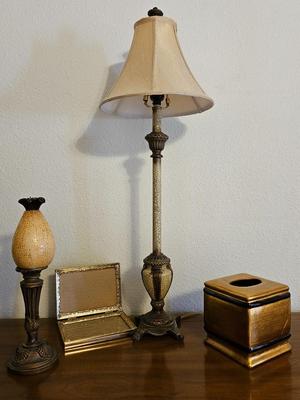 Beautiful lamp with like-themed household decor