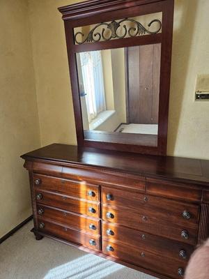 11 - drawer dresser with mirror - 3 hidden top drawers -