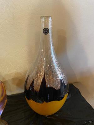 BEAUTIFUL DALE TIFFANY ART GLASS, CARNIVAL GLASS & WRAPPED VASE