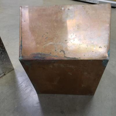 Copper Planter w/ Wooden Plant Stand (1018FR-KD)