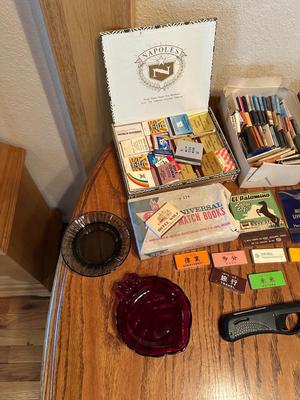 A COLLECTION OF MATCHBOOKS, ASHTRAYS & MORE