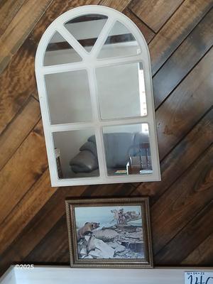 Wall mirror and western framed wall art