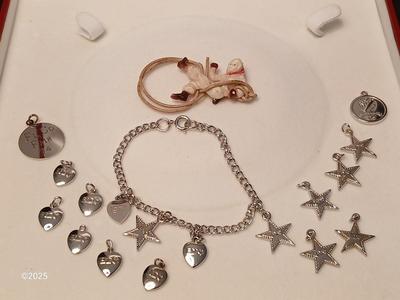 Vintage 1940's cowboy brooch - sterling charm - Alumni awards with bracelet