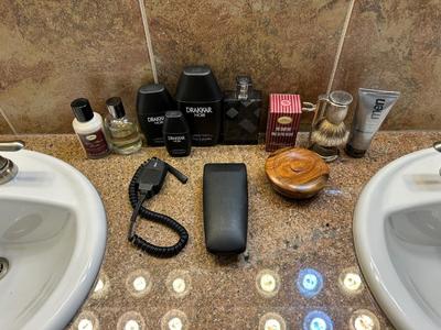 MENS COLOGNE, BRAUN ELECTRIC SHAVER, SHAVING BRUSH, SHAVING SOAP AND MORE