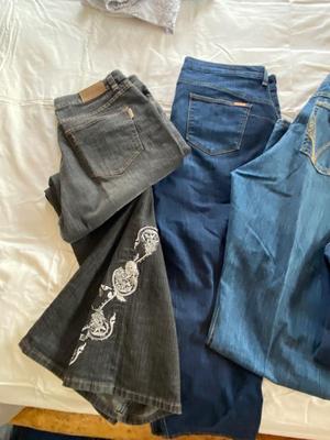 SIZE 14 WOMENS JEANS, WRANGLER, CRUEL GIRL, COLD WATER CREEK.