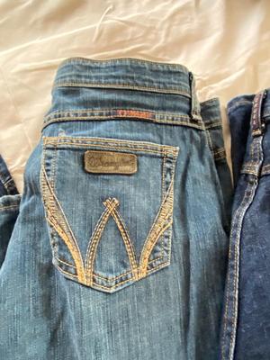 SIZE 14 WOMENS JEANS, WRANGLER, CRUEL GIRL, COLD WATER CREEK.