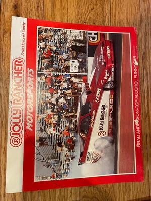 NHRA’S JOHN FORCE AUTOGRAPHED CARD ALONG WITH OTHERS AND AUTOMOBILE BOOKS