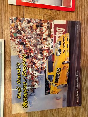 NHRA’S JOHN FORCE AUTOGRAPHED CARD ALONG WITH OTHERS AND AUTOMOBILE BOOKS