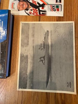 NHRA’S JOHN FORCE AUTOGRAPHED CARD ALONG WITH OTHERS AND AUTOMOBILE BOOKS