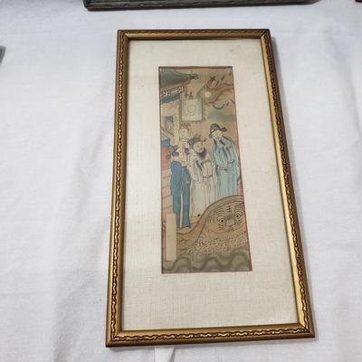 Four Glass Framed Asian Hand Painted Art (1018FR-KD)