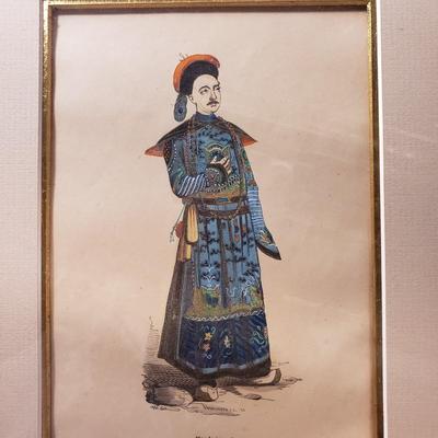 Four Glass Framed Asian Hand Painted Art (1018FR-KD)