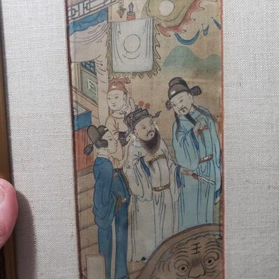 Four Glass Framed Asian Hand Painted Art (1018FR-KD)