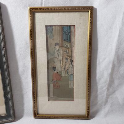 Four Glass Framed Asian Hand Painted Art (1018FR-KD)