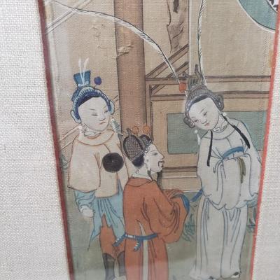 Four Glass Framed Asian Hand Painted Art (1018FR-KD)