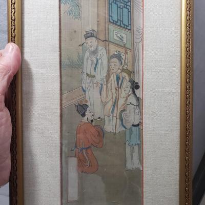 Four Glass Framed Asian Hand Painted Art (1018FR-KD)