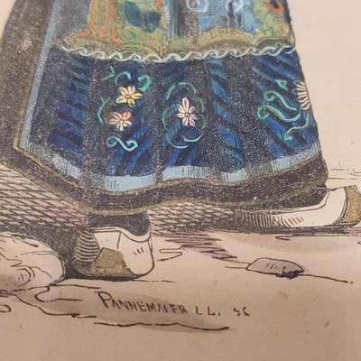 Four Glass Framed Asian Hand Painted Art (1018FR-KD)