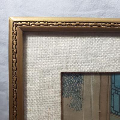 Four Glass Framed Asian Hand Painted Art (1018FR-KD)